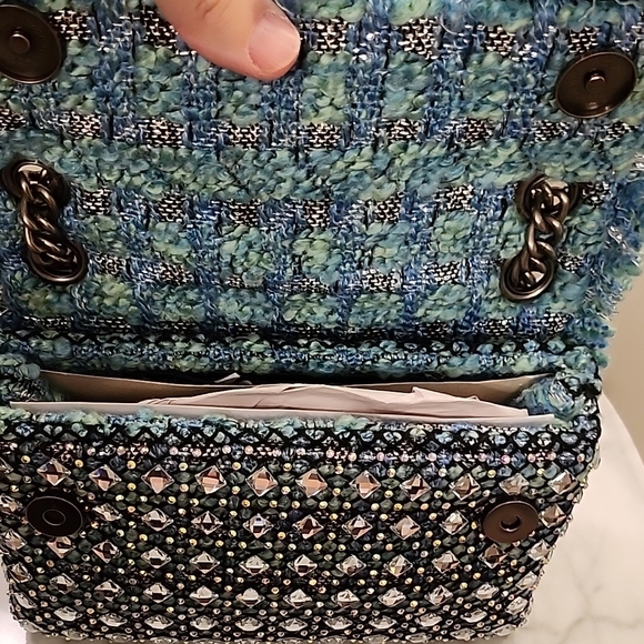 NWT Kurt Geiger London Elegant Blue/Teal Beaded Handbag - Picture 9 of 15